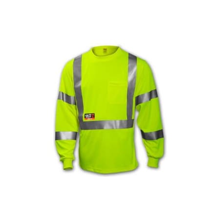 Tingley Tingley Class 3 FR Long Sleeve T?Shirt, Fluorescent Yellow/Green, 3XL S85522.3X
